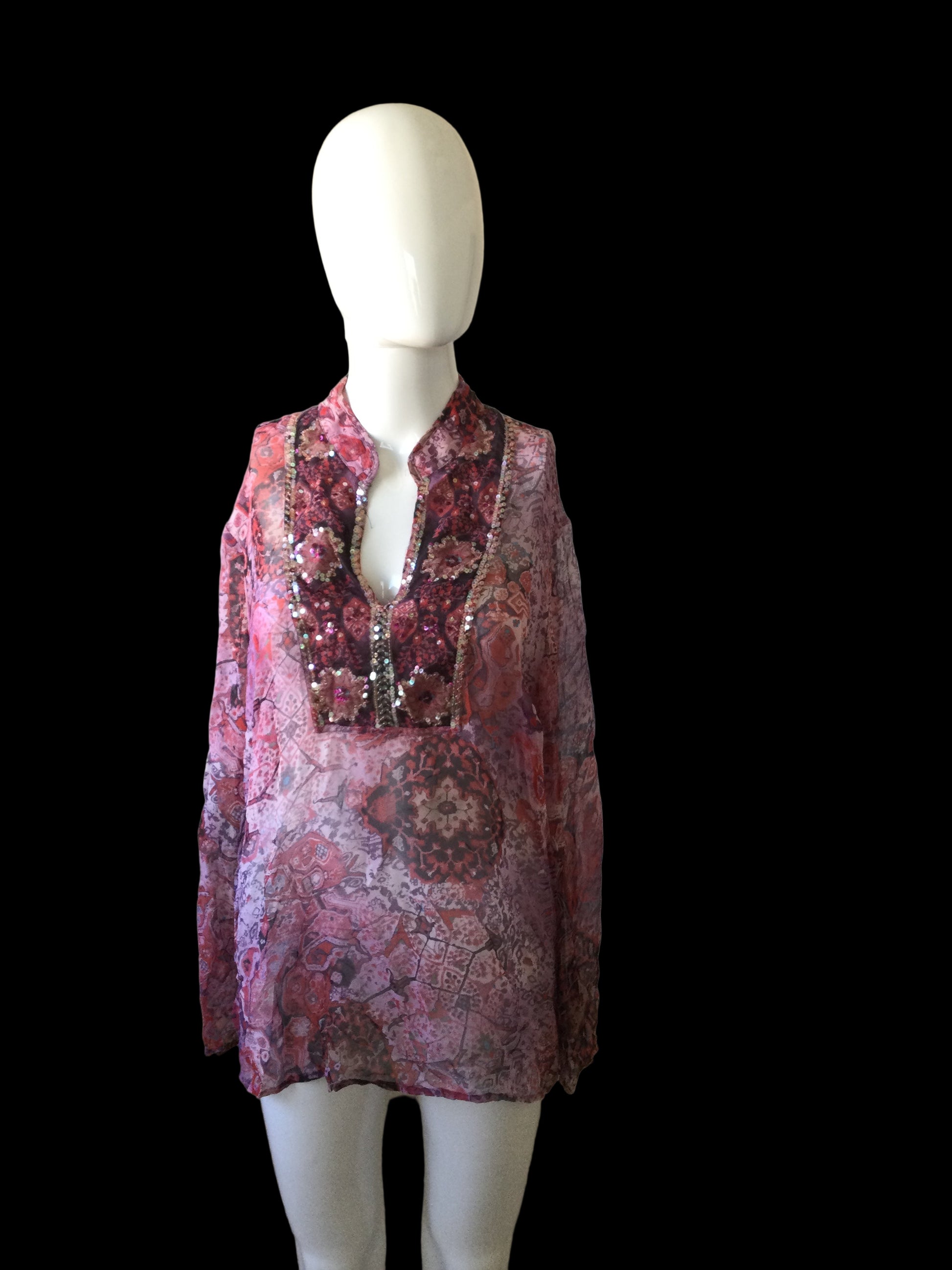 New York collection size large multicolor floral top TT0538