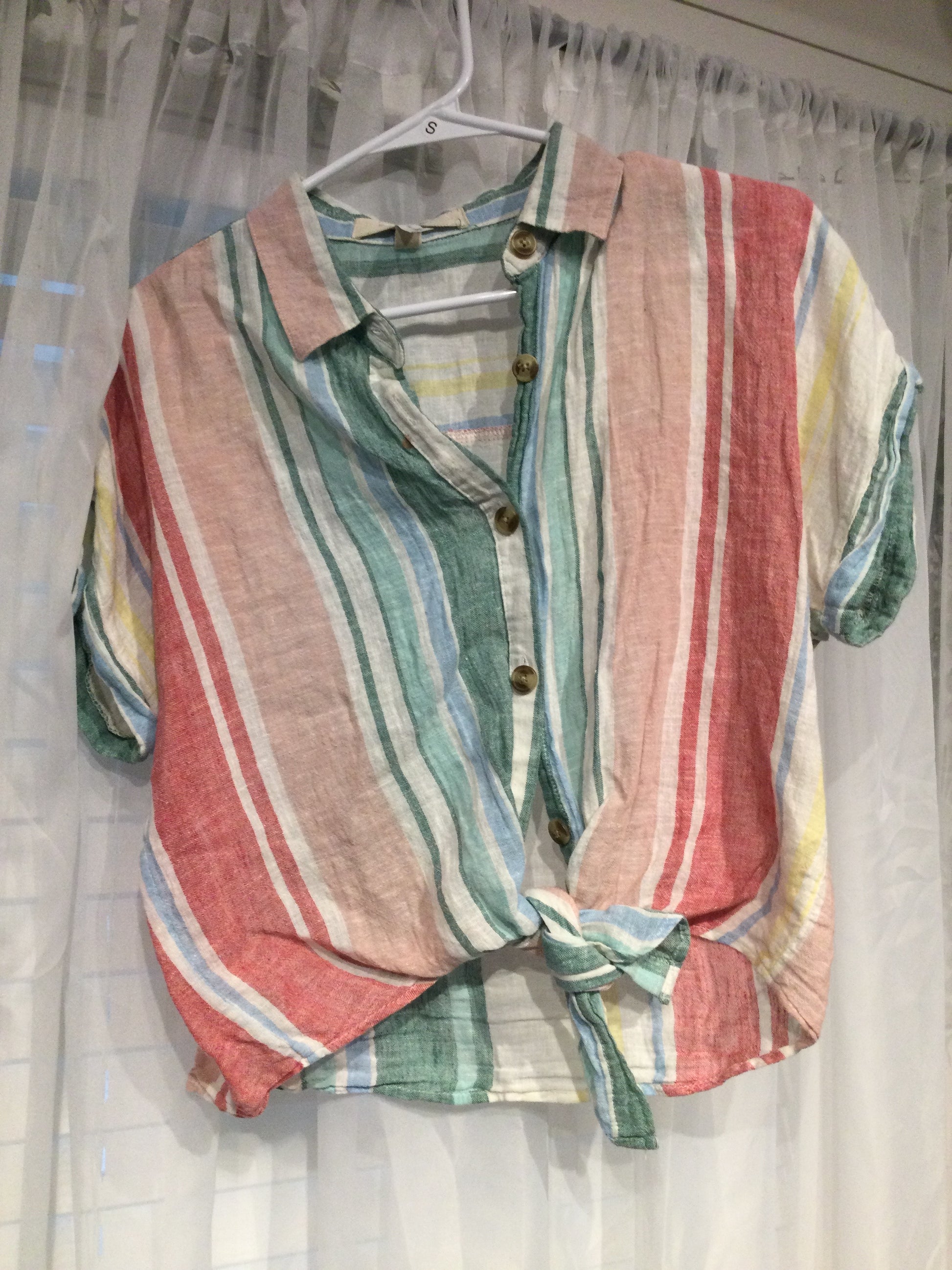 Thread supply size small multicolor stripe shirt TT0464