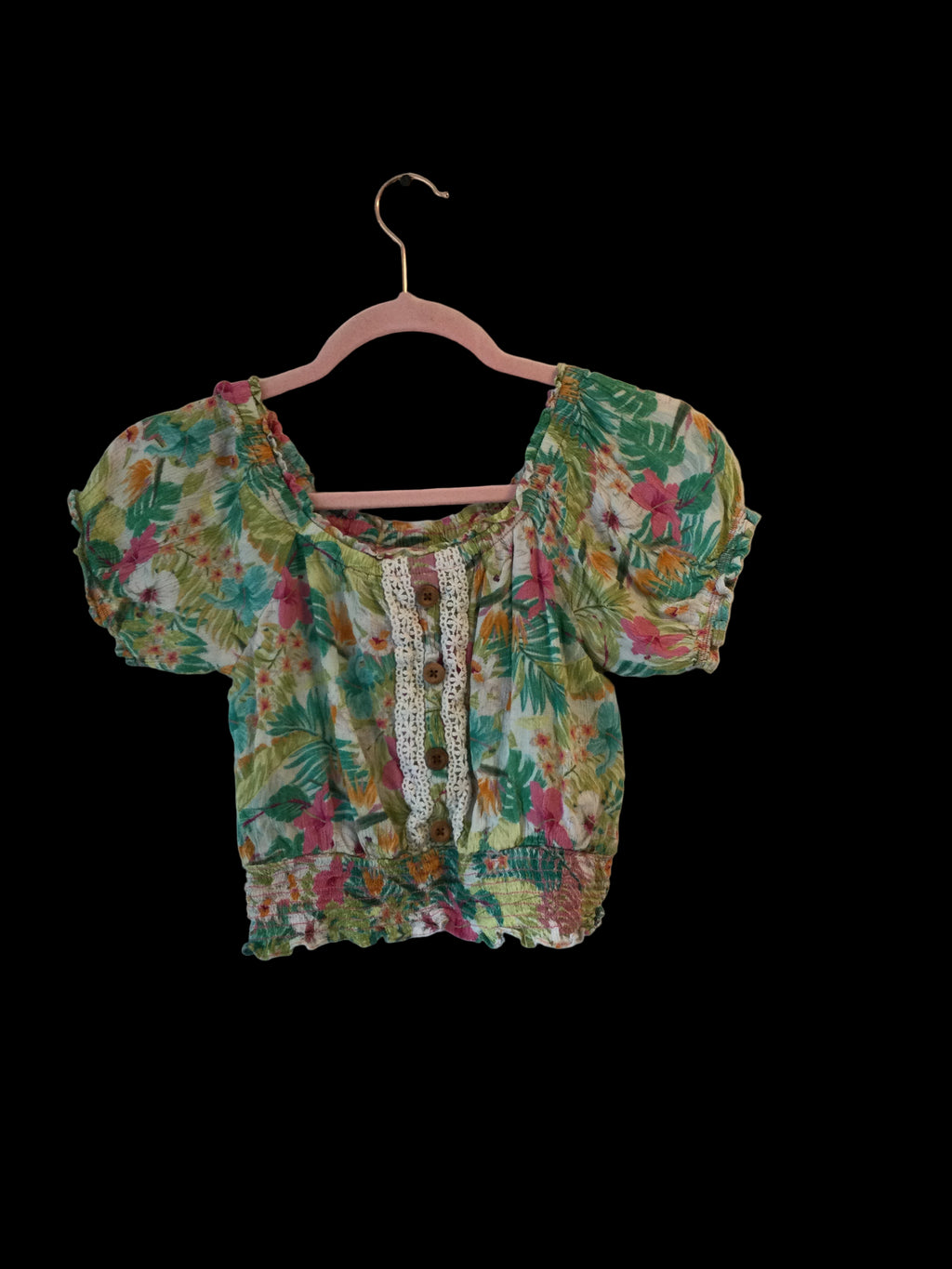 First kiss girl floral top size 14 TT0744￼