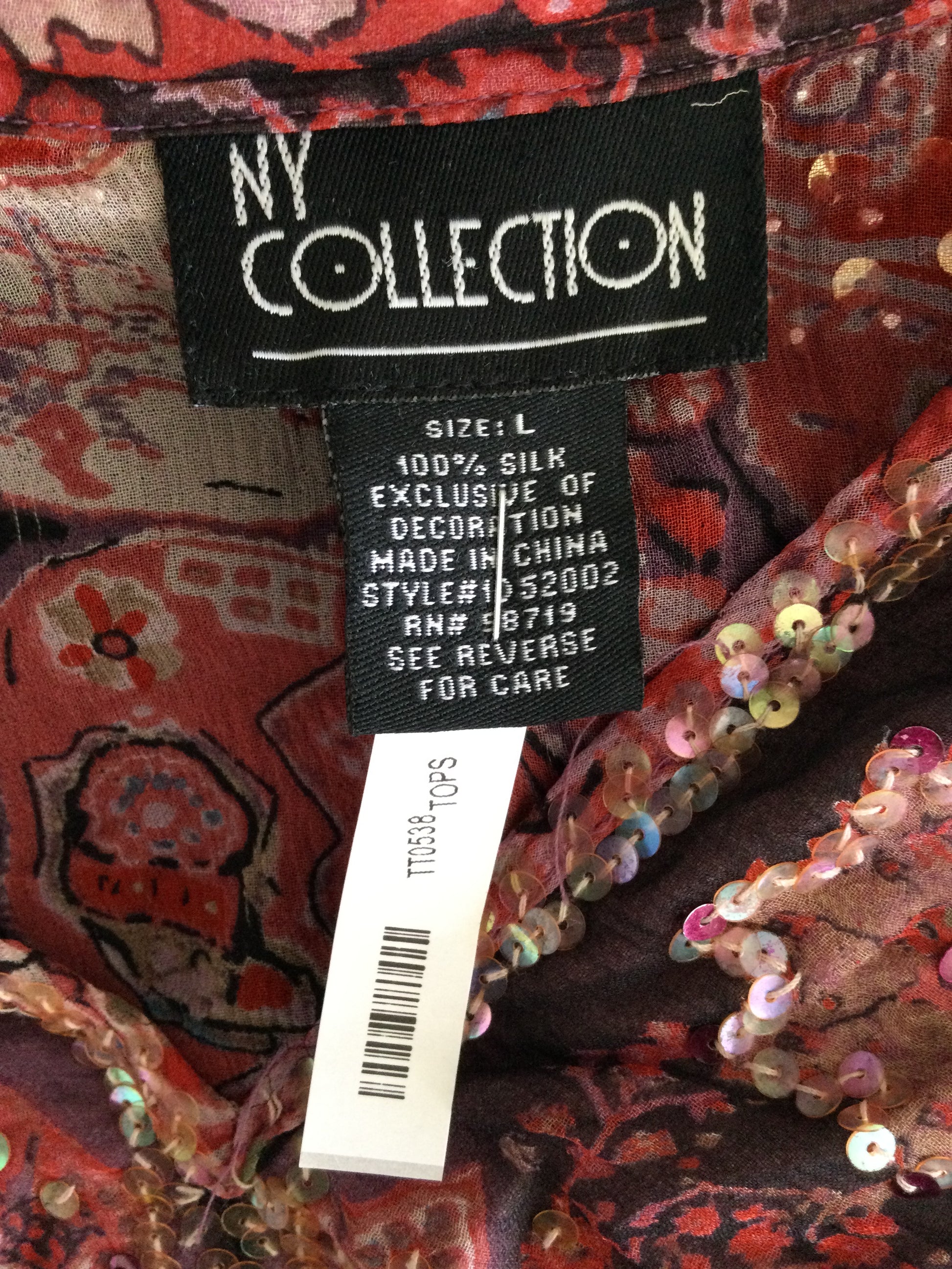 New York collection size large multicolor floral top TT0538