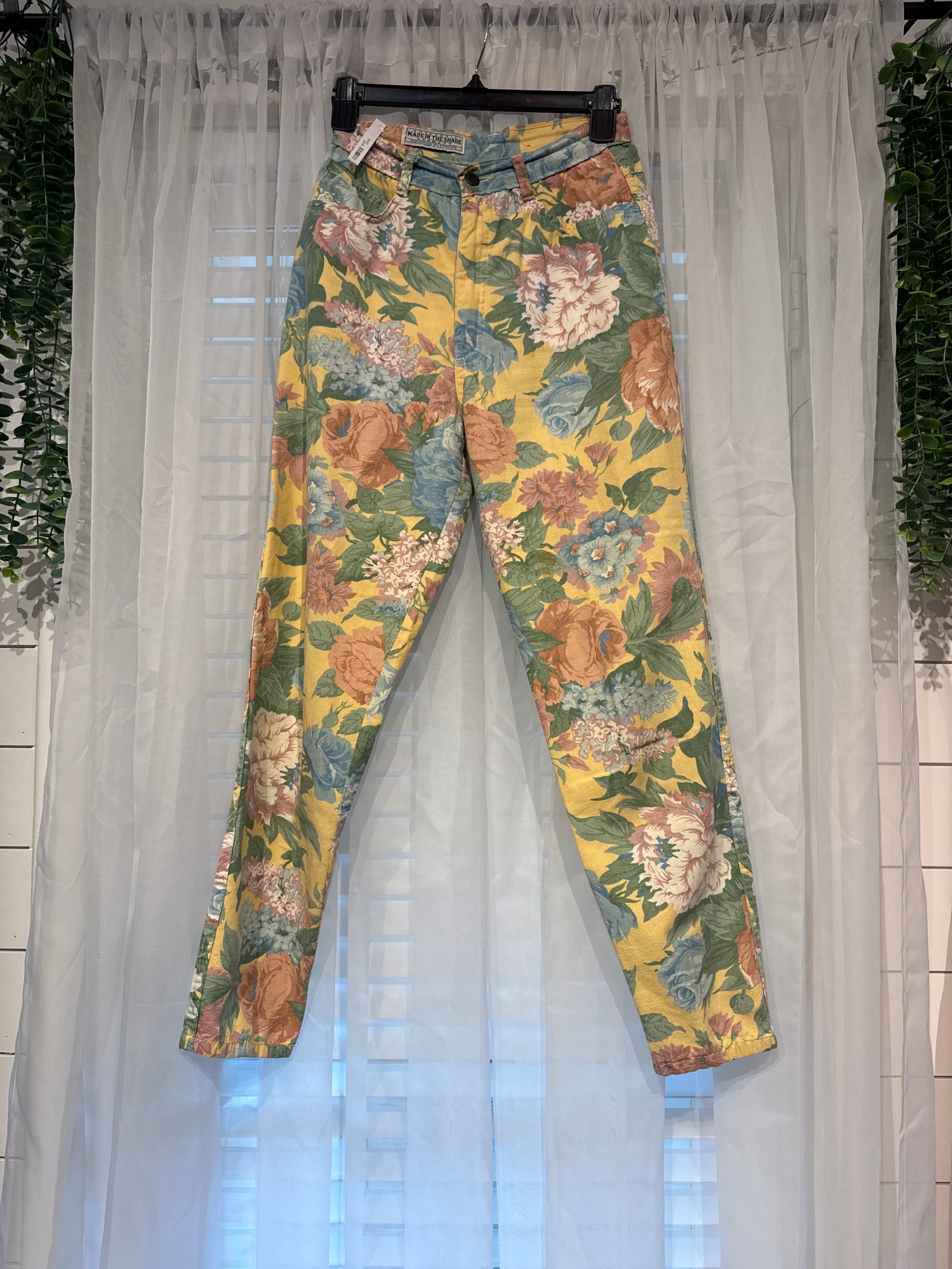 Made in the shade pants vintage floral size 7 BB01266