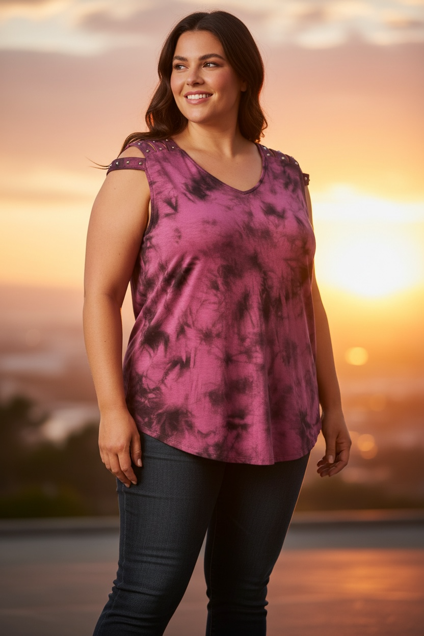Rock and Republic purple the dye top large