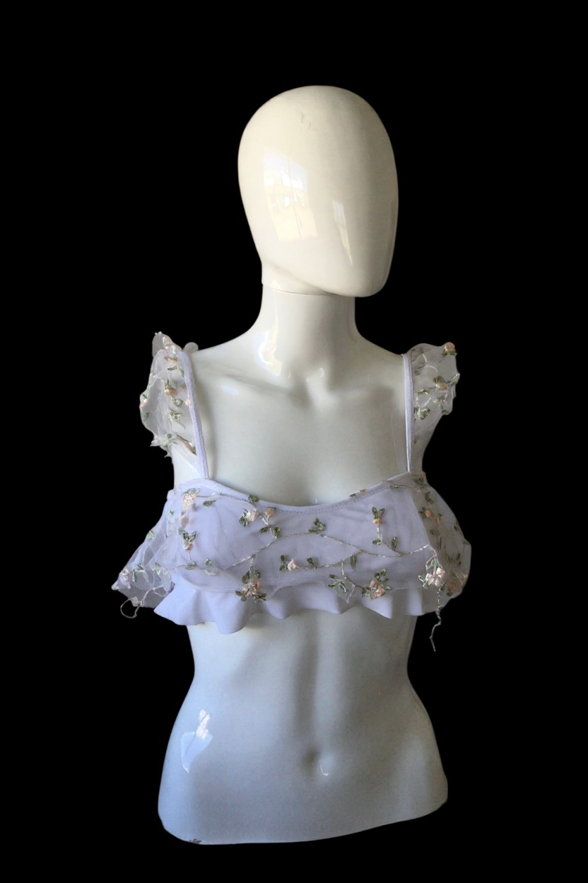 SHEIN Size small white and silver top  TT0466￼￼