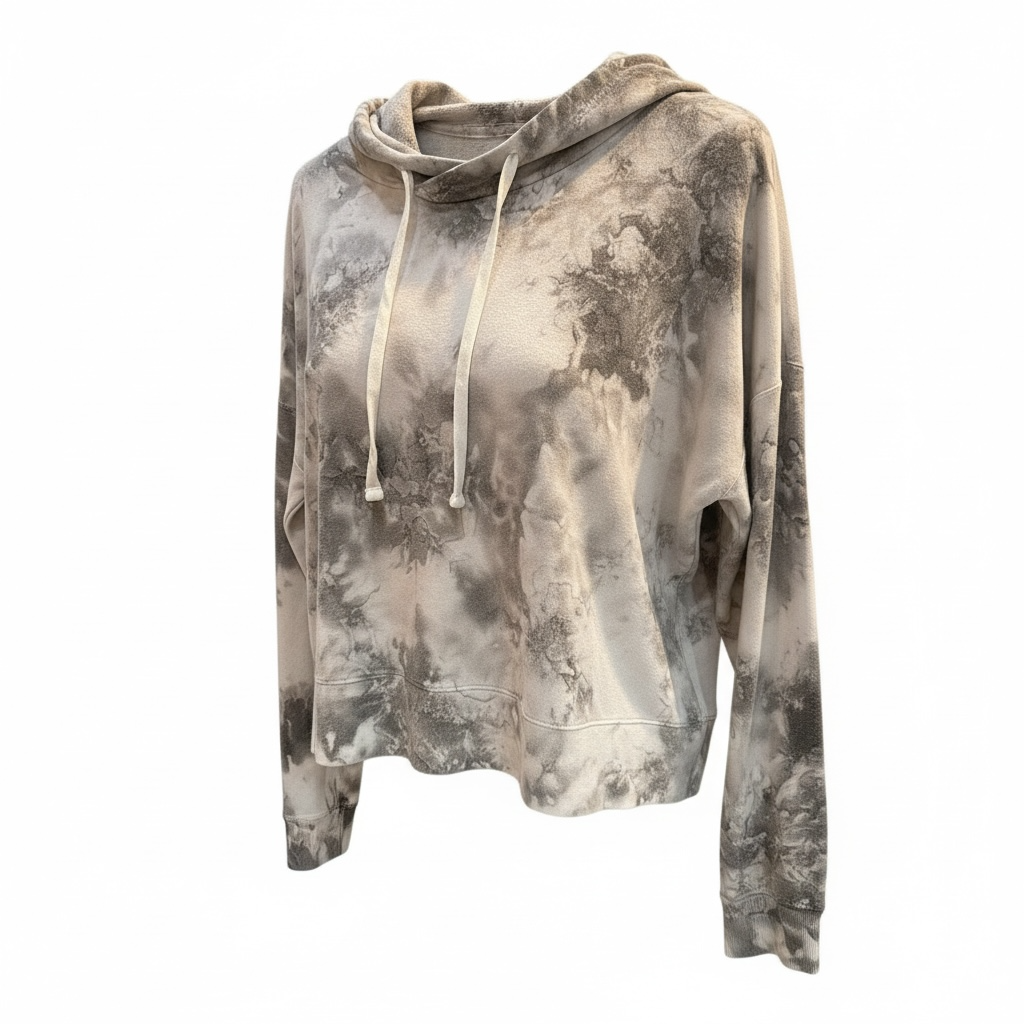 SO gray and white tie-dye sweatshirt, crop hoodie extra large TT0956