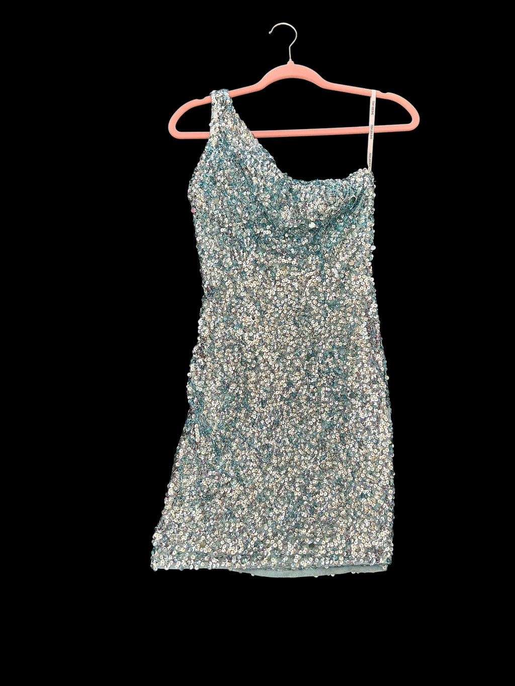 SHERRI HILL BLUE SEQUINS DRESS SIZE 0