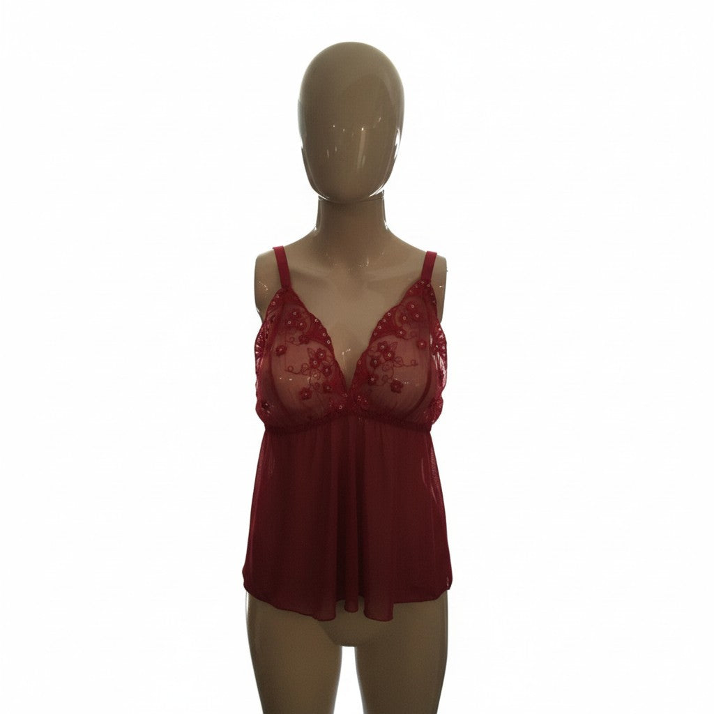 PINK SEE THROUGH LINGERIE TOP MEDIUM/LARGE