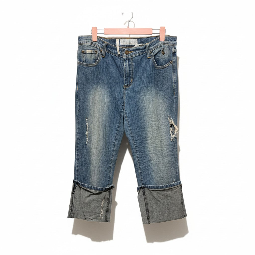 BABY PHAT DISTRESSED JEAN CARGO PANTS