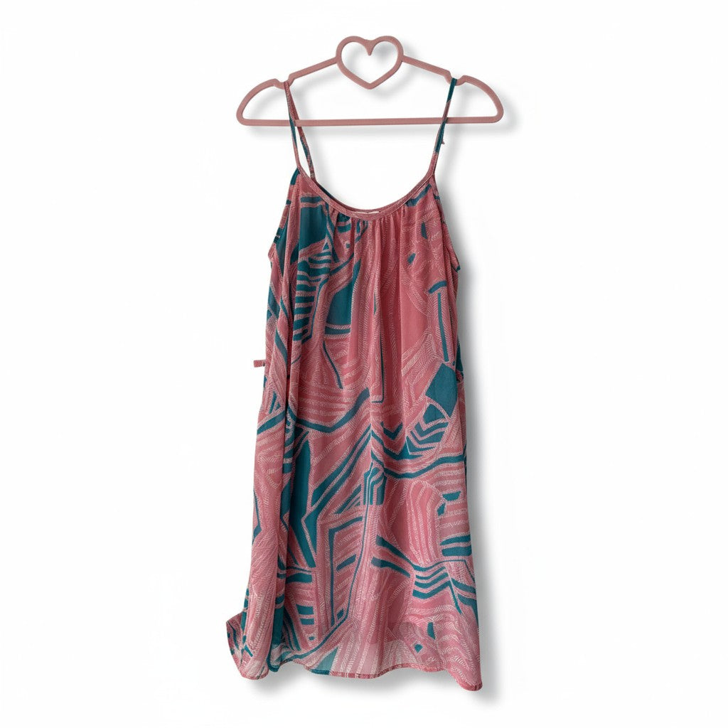 FOREVER 21	PINK,GREEN FLORAL	DRESS SIZE MEDIUM DD0193