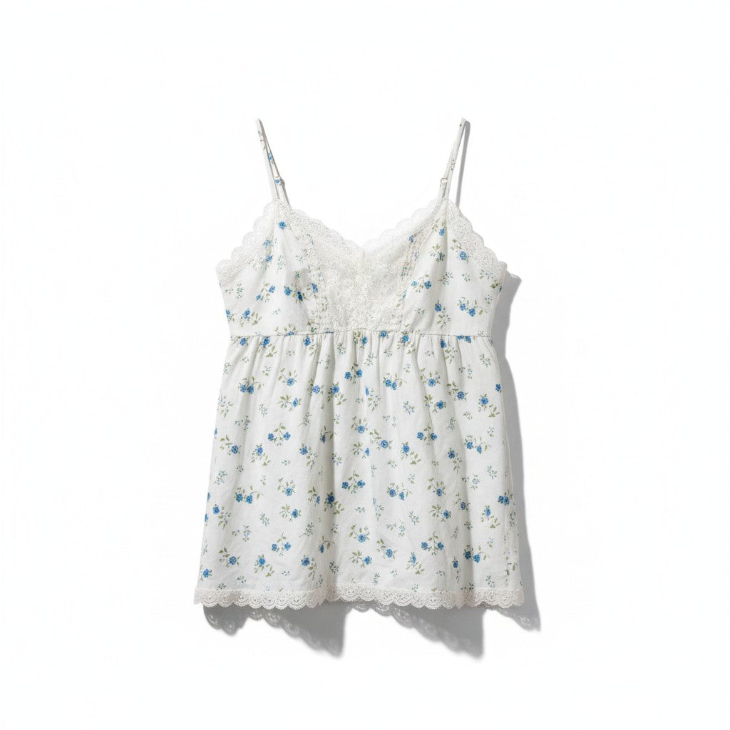 Victoria Secret size small top white blue floral