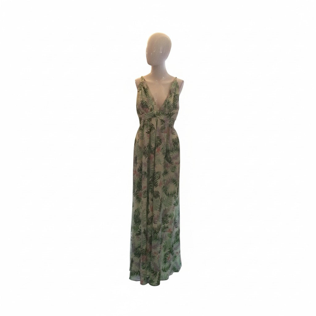 SHEIN CURVE 2XL MAXI DRESS TROPICAL GREEN