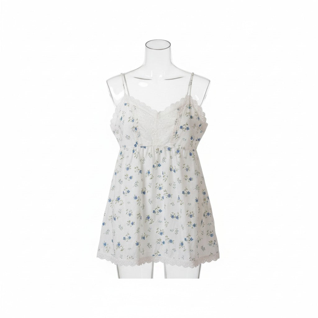 Victoria Secret size small top white blue floral