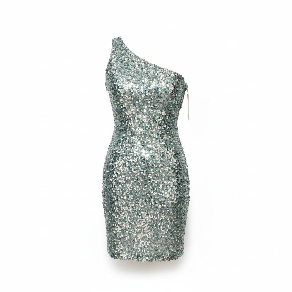 SHERRI HILL BLUE SEQUINS DRESS SIZE 0