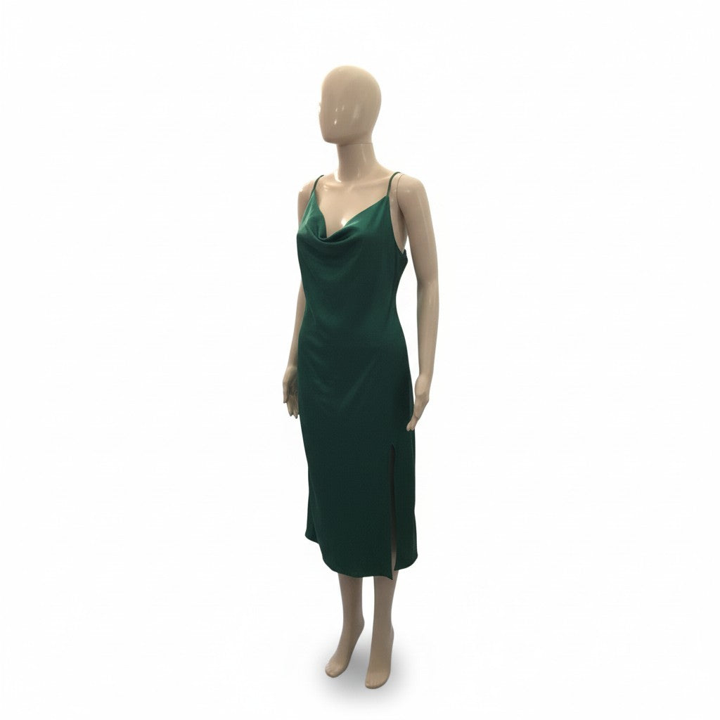 GREEN SLIP ON DRESS SIZE LARGE J FOR JUSTIFY