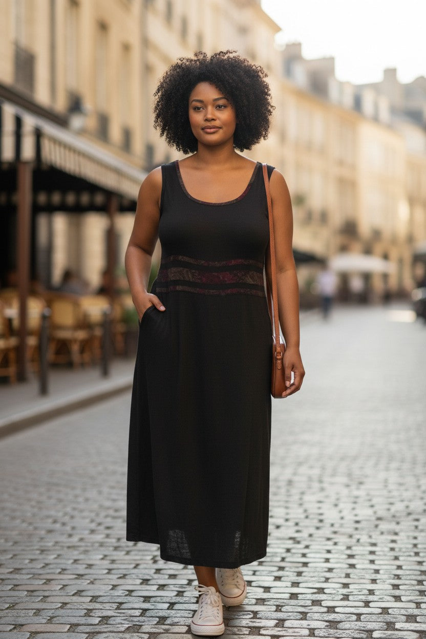 DRESSING CLIO GREEN BOHEMIAN LARGE VINTAGE DRESS MADE IN USA