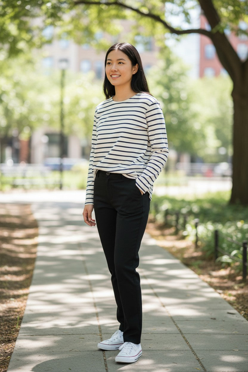 J CREW WHITE AND BLUE STRIPES LONG SLEEVE TOPS SIZE SMALL