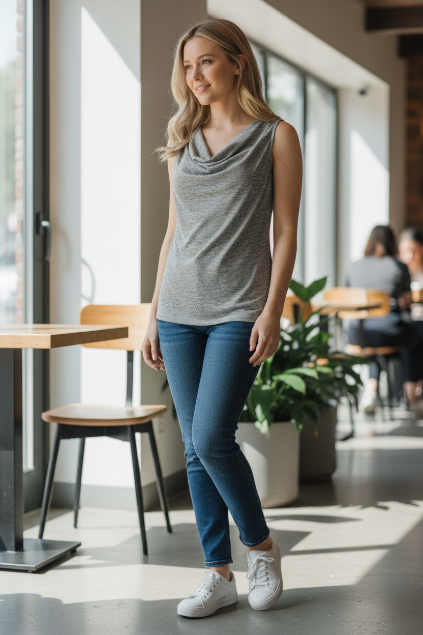 Worthington stretch gray small top